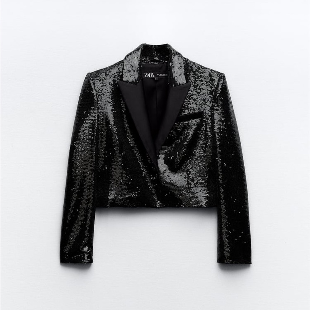 ZARA SEQUIN TUXEDO JACKET